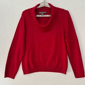 JOSEPHINE CHAUS WOMEN'S RED COWL NECK PULLOVER SWEATER SIZE L (LARGE)